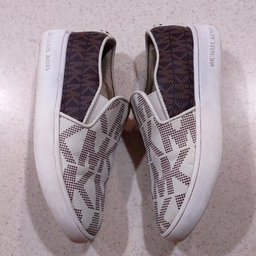 Michael Kors Little Girl's Jem Castro Logo Print Slip-on Shoes Size 11 GUC - Picture 6 of 14